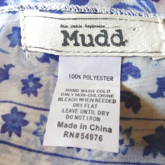 Mudd blue and white floral long kimono - Picture 6 of 6